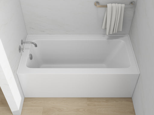 60" x 30" Alcove Soaking Acrylic Bathtub with 3 Side Tiling Flange - HomeBeyond