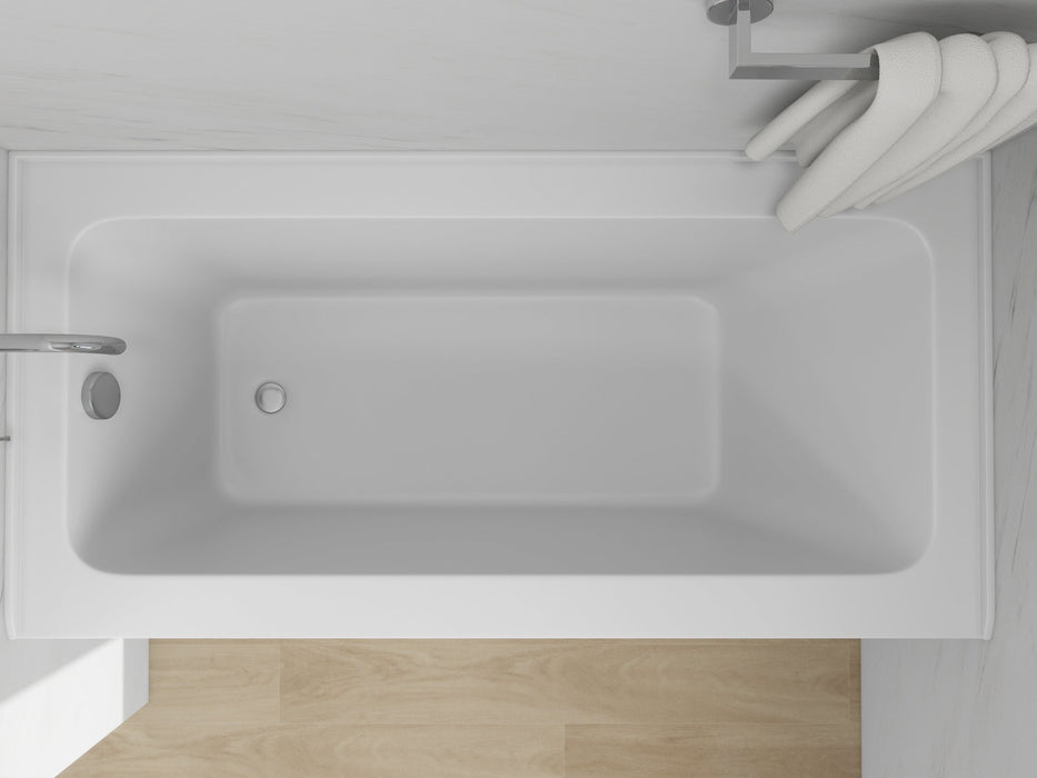 60" x 30" Alcove Soaking Acrylic Bathtub with 3 Side Tiling Flange - HomeBeyond