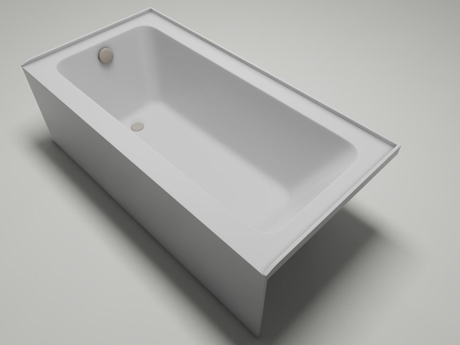60" x 30" Alcove Soaking Acrylic Bathtub with 3 Side Tiling Flange - HomeBeyond