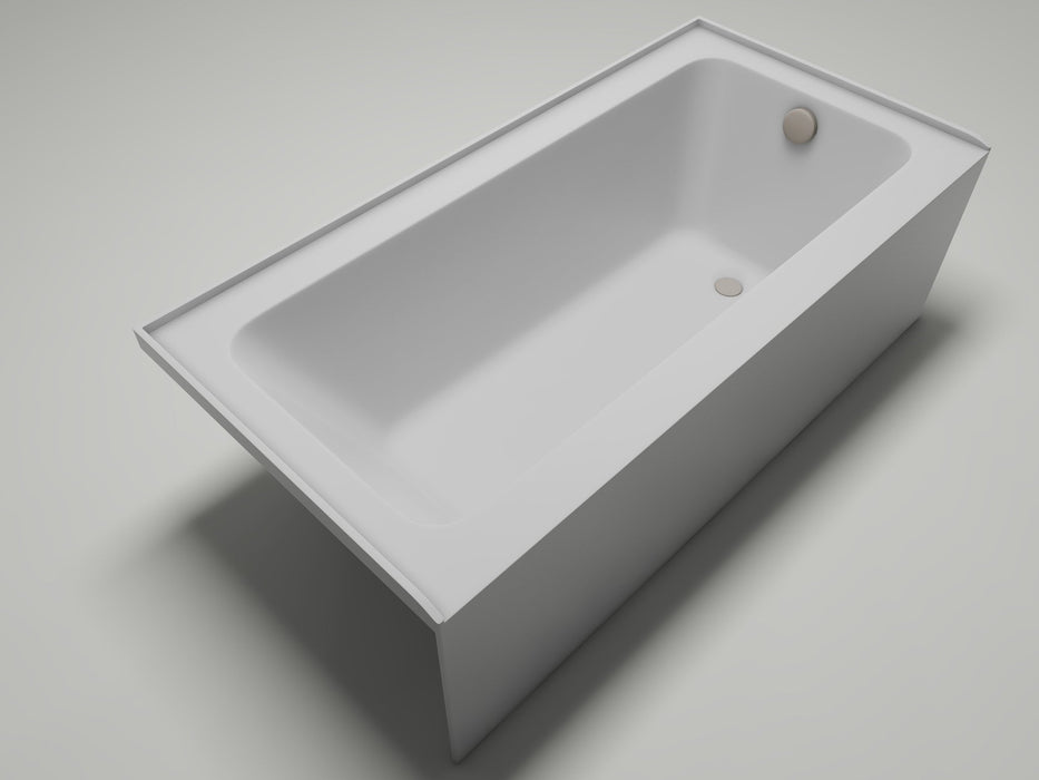 60" x 30" Alcove Soaking Acrylic Bathtub with 3 Side Tiling Flange - HomeBeyond