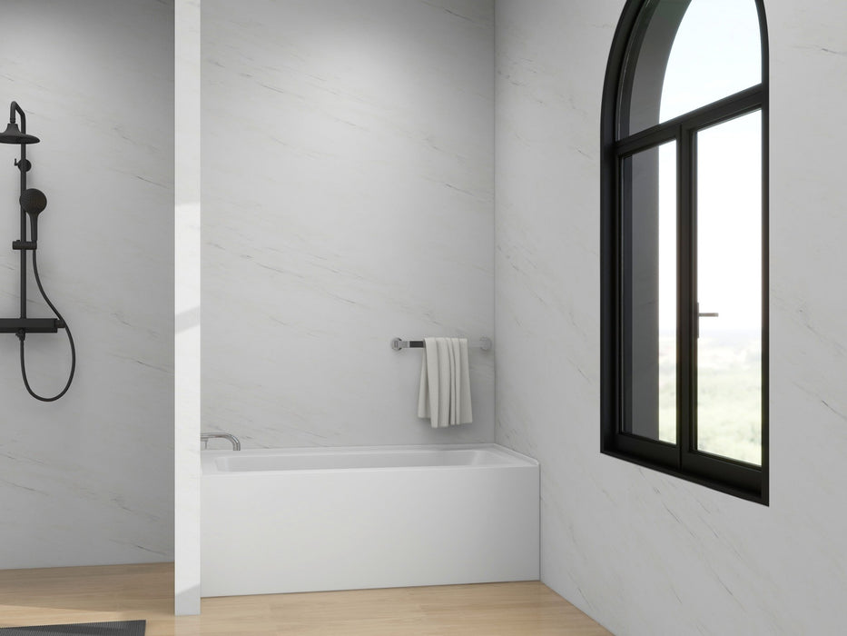 60" x 30" Alcove Soaking Acrylic Bathtub with 3 Side Tiling Flange - HomeBeyond