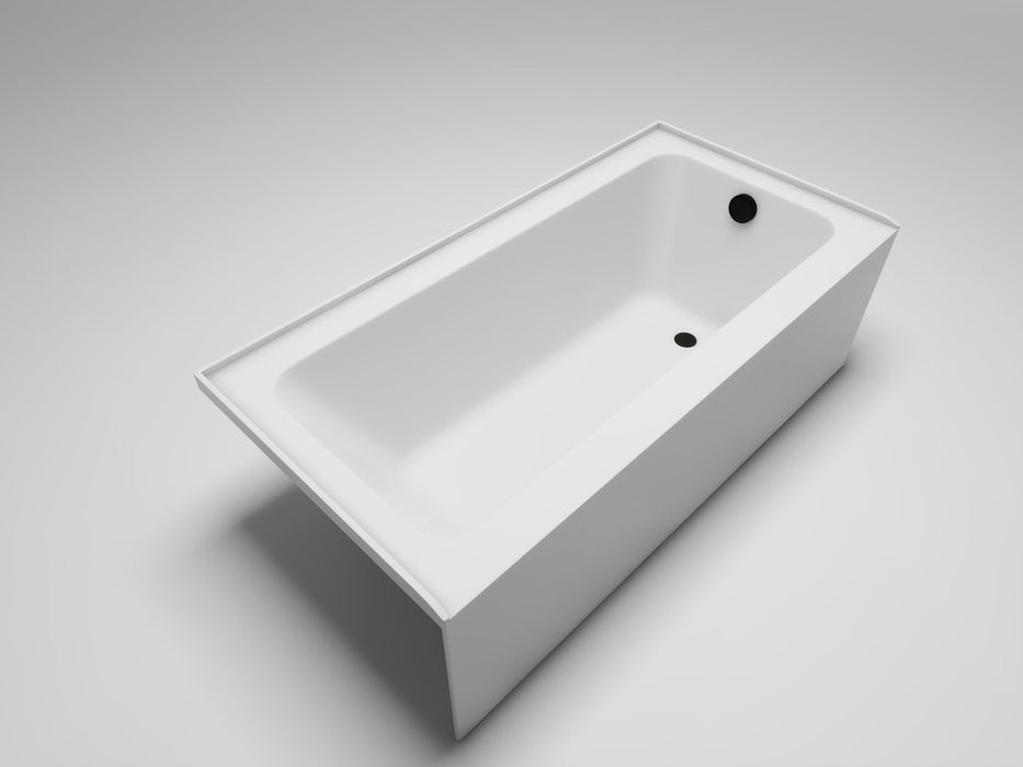 60" x 30" Alcove Soaking Acrylic Bathtub with 3 Side Tiling Flange - HomeBeyond