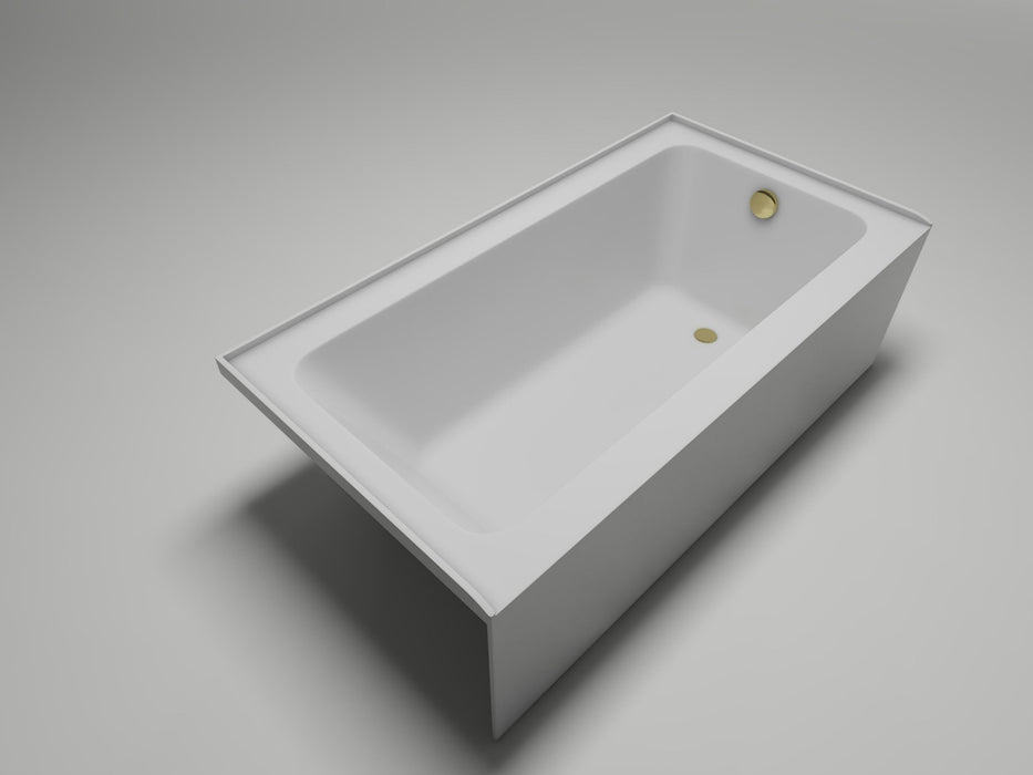60" x 32" Alcove Soaking Acrylic Bathtub with 3 Side Tiling Flange - HomeBeyond