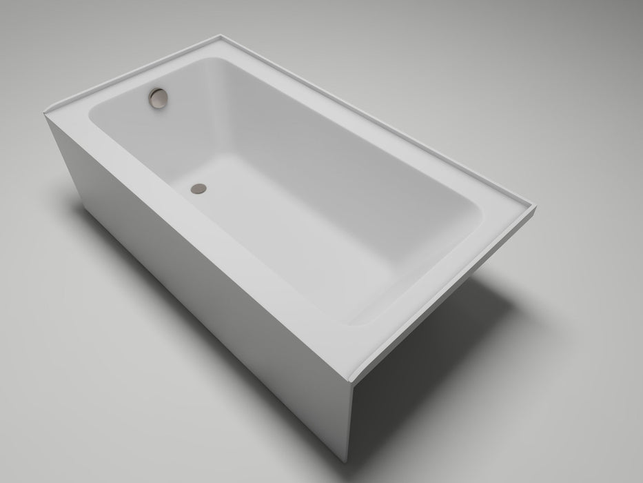 60" x 32" Alcove Soaking Acrylic Bathtub with 3 Side Tiling Flange - HomeBeyond