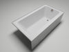 60" x 32" Alcove Soaking Acrylic Bathtub with 3 Side Tiling Flange - HomeBeyond