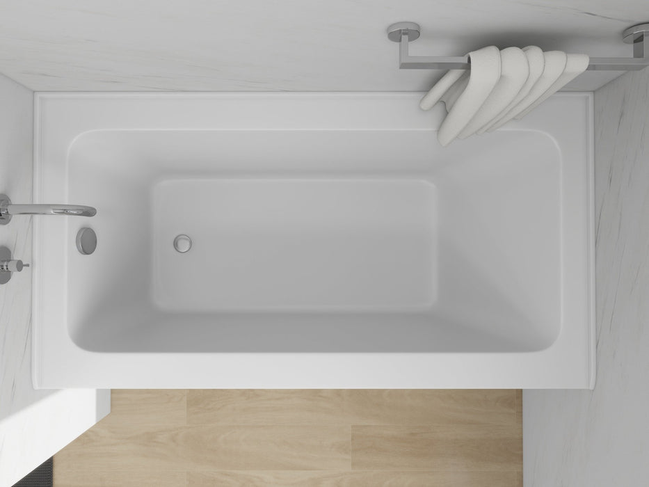 60" x 32" Alcove Soaking Acrylic Bathtub with 3 Side Tiling Flange - HomeBeyond