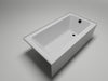 60" x 32" Alcove Soaking Acrylic Bathtub with 3 Side Tiling Flange - HomeBeyond