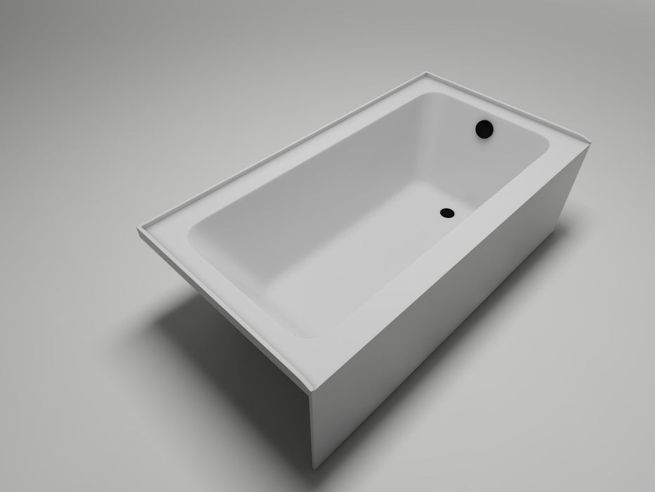 60" x 32" Alcove Soaking Acrylic Bathtub with 3 Side Tiling Flange - HomeBeyond