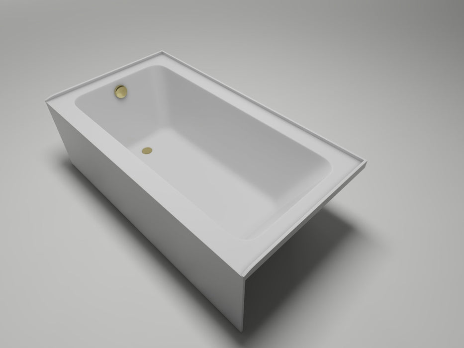 60" x 32" Alcove Soaking Acrylic Bathtub with 3 Side Tiling Flange - HomeBeyond