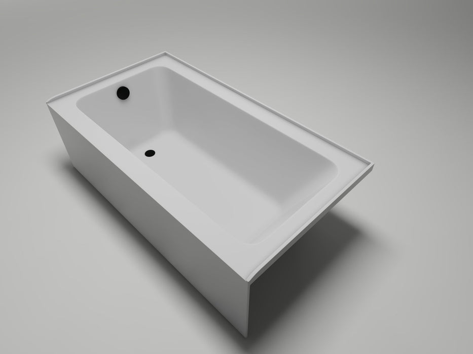 60" x 32" Alcove Soaking Acrylic Bathtub with 3 Side Tiling Flange - HomeBeyond