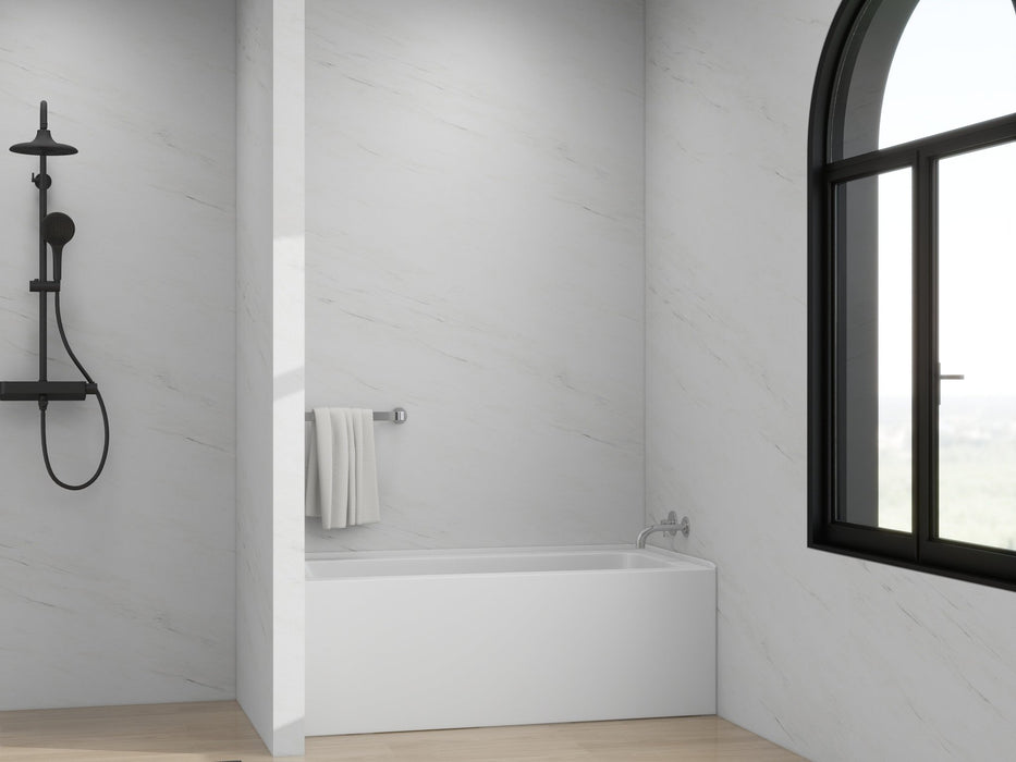 60" x 32" Modern Alcove Soaking Acrylic Bathtub with 3-Side Integral Tiling Flange Right Drain VA6301-LR - HomeBeyond