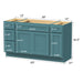63" Modern Freestanding Oak Bathroom Vanity Base Only – Shaker Style Storage Cabinet with 4 Drawers & 3 Doors VA40123-39-121 - HomeBeyond