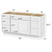 63" Modern Freestanding Oak Bathroom Vanity Base Only – Shaker Style Storage Cabinet with 6 Drawers & 2 Doors VA40153-33-153 - HomeBeyond