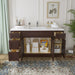 63" Oak Bathroom Vanity Cabinet without Top - 4 Drawers & 3 Doors - HomeBeyond