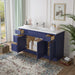 63" Oak Bathroom Vanity Cabinet without Top - 4 Drawers & 3 Doors - HomeBeyond