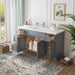 63" Oak Bathroom Vanity Cabinet without Top - 4 Drawers & 3 Doors - HomeBeyond