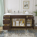 63" Oak Bathroom Vanity Cabinet without Top - 4 Drawers & 3 Doors - HomeBeyond