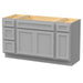 63" Oak Bathroom Vanity Cabinet without Top - 4 Drawers & 3 Doors - HomeBeyond