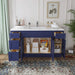 63" Oak Bathroom Vanity Cabinet without Top - 4 Drawers & 3 Doors - HomeBeyond