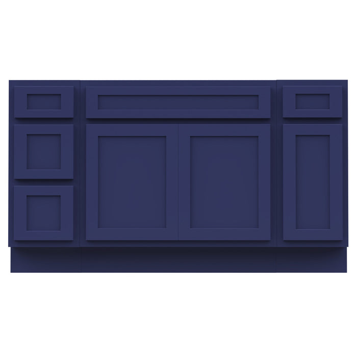 63" Oak Bathroom Vanity Cabinet without Top - 4 Drawers & 3 Doors - HomeBeyond