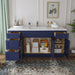 63" Oak Bathroom Vanity Cabinet without Top - 4 Drawers & 3 Doors - HomeBeyond