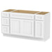 63" Oak Bathroom Vanity Cabinet without Top - 4 Drawers & 3 Doors - HomeBeyond