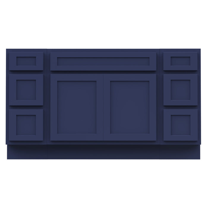 63" Oak Bathroom Vanity Cabinet without Top - 6 Drawers & 2 Doors - HomeBeyond