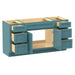 63" Oak Bathroom Vanity Cabinet without Top - 6 Drawers & 2 Doors - HomeBeyond