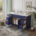 63" Oak Bathroom Vanity Cabinet without Top - 6 Drawers & 2 Doors - HomeBeyond