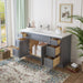 63" Oak Bathroom Vanity Cabinet without Top - 6 Drawers & 2 Doors - HomeBeyond