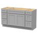 63" Oak Bathroom Vanity Cabinet without Top - 6 Drawers & 2 Doors - HomeBeyond