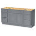 63" Oak Bathroom Vanity Cabinet without Top - 6 Drawers & 2 Doors - HomeBeyond