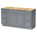 63" Oak Bathroom Vanity Cabinet without Top - 6 Drawers & 2 Doors - HomeBeyond