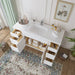 63" Oak Bathroom Vanity Cabinet without Top - 6 Drawers & 2 Doors - HomeBeyond