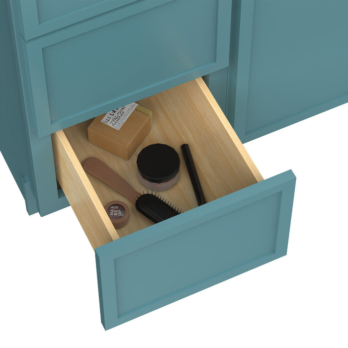 63" Plywood Bathroom Vanity Cabinet without Top - 4 Drawers & 3 Doors - HomeBeyond
