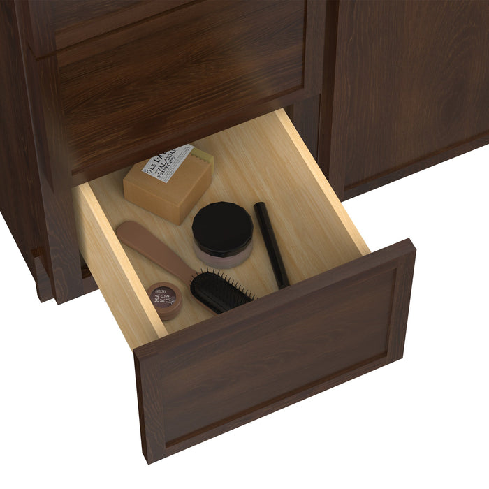 63" Plywood Bathroom Vanity Cabinet without Top - 6 Drawers & 2 Doors - HomeBeyond