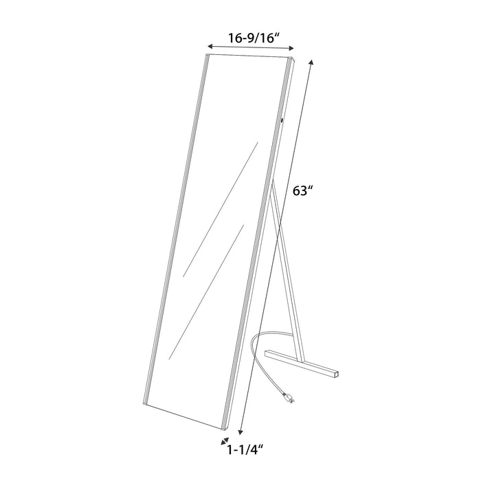 63" x 17" LED Lighted Makeup Mirror with Touch Sensor Full Length Dressing Mirror with Adjustable Stand VA3AS - HomeBeyond