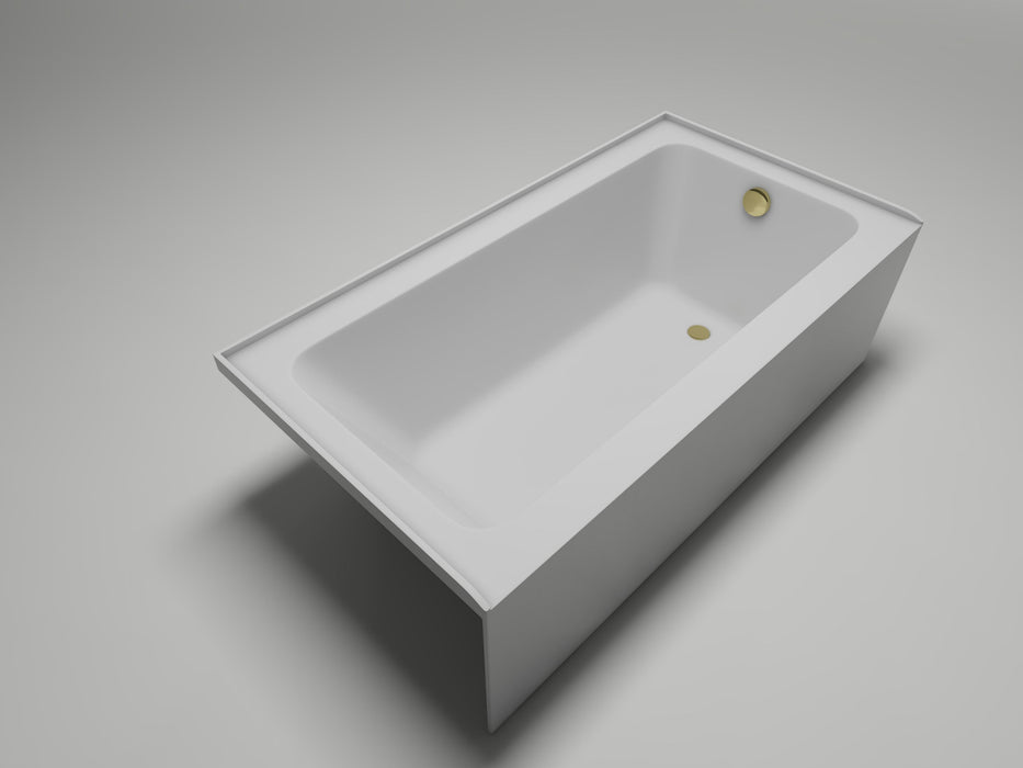60" x 32" Alcove Soaking Acrylic Bathtub with 3 Side Tiling Flange