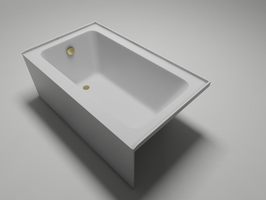 54" x 32" Alcove Soaking Acrylic Bathtub with 3 Side Tiling Flange