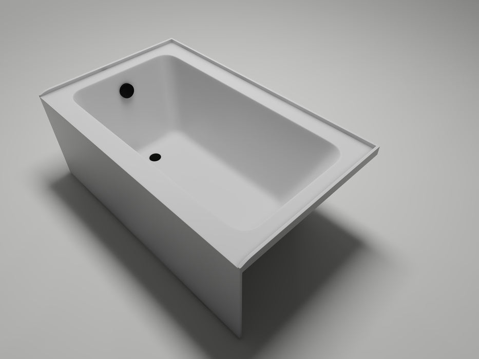 54" x 32" Alcove Soaking Acrylic Bathtub with 3 Side Tiling Flange
