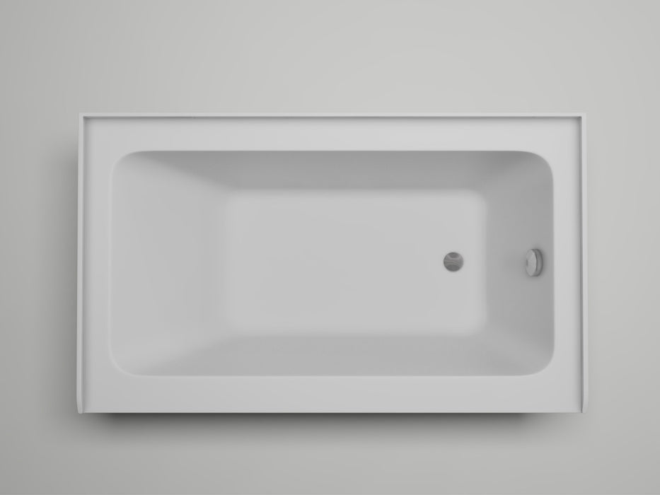 54" x 32" Modern Alcove Soaking Acrylic Bathtub with 3-Side Integral Tiling Flange Right Drain VA6301-MR