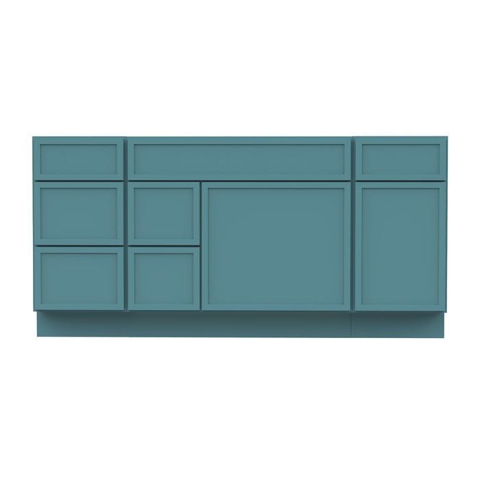 66" Modern Freestanding Birch & Plywood Bathroom Vanity Base Only – Shaker Style Storage Cabinet with 6 Drawers & 2 Doors VA41153-362L-151 - HomeBeyond