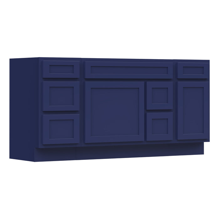 66" Modern Freestanding Oak Bathroom Vanity Base Only – Shaker Style Storage Cabinet with 6 Drawers & 2 Doors VA40153-362R-151 - HomeBeyond