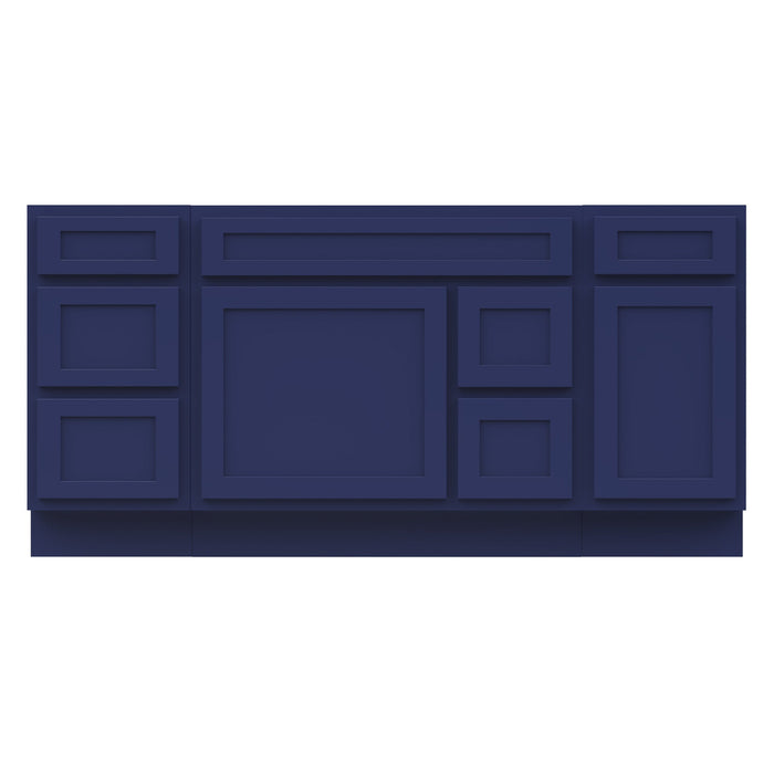 66" Oak Bathroom Vanity Cabinet without Top - 6 Drawers & 2 Doors - HomeBeyond