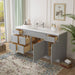 66" Oak Bathroom Vanity Cabinet without Top - 6 Drawers & 2 Doors - HomeBeyond