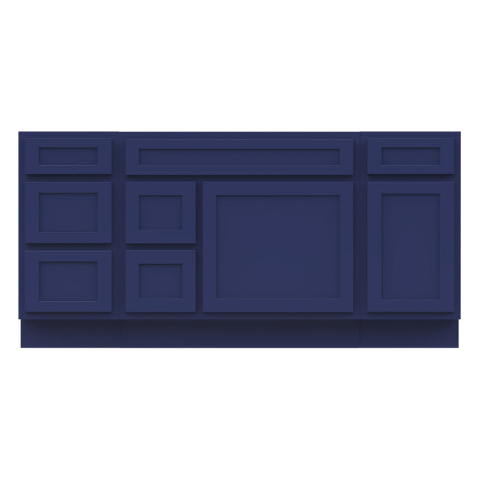 66" Oak Bathroom Vanity Cabinet without Top - 6 Drawers & 2 Doors - HomeBeyond