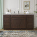 66" Oak Bathroom Vanity Cabinet without Top - 6 Drawers & 2 Doors - HomeBeyond