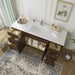 66" Oak Bathroom Vanity Cabinet without Top - 6 Drawers & 2 Doors - HomeBeyond