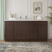 66" Oak Bathroom Vanity Cabinet without Top - 6 Drawers & 2 Doors - HomeBeyond