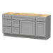 66" Oak Bathroom Vanity Cabinet without Top - 6 Drawers & 2 Doors - HomeBeyond